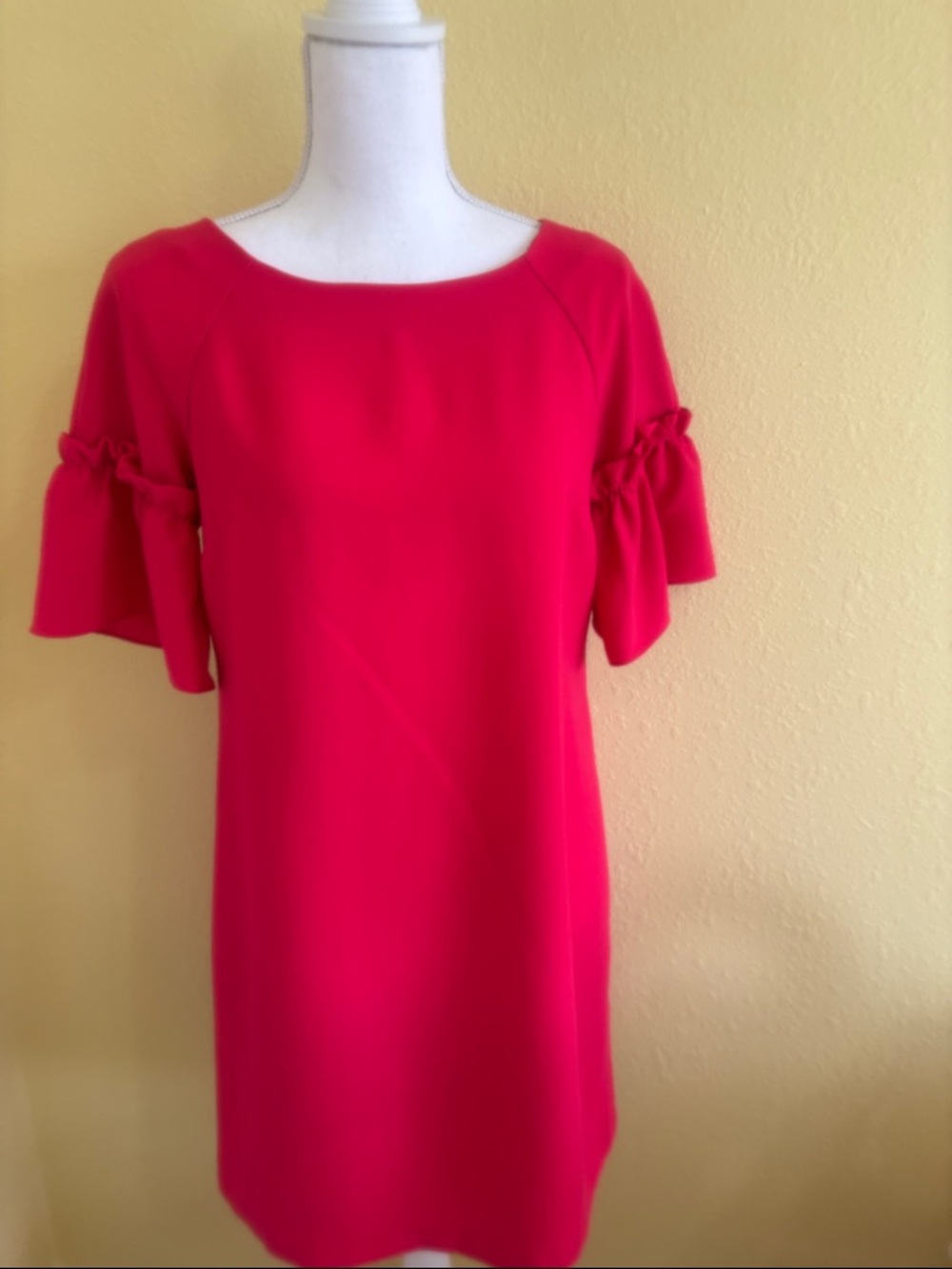 Banana Republic Red Ruffle Sleeve Shift Dress